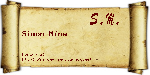 Simon Mína névjegykártya